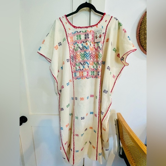 vintage Dresses & Skirts - Handmade Xuipil arte Huaxyacac tunic mumu swim coverup manta cloth embroidered